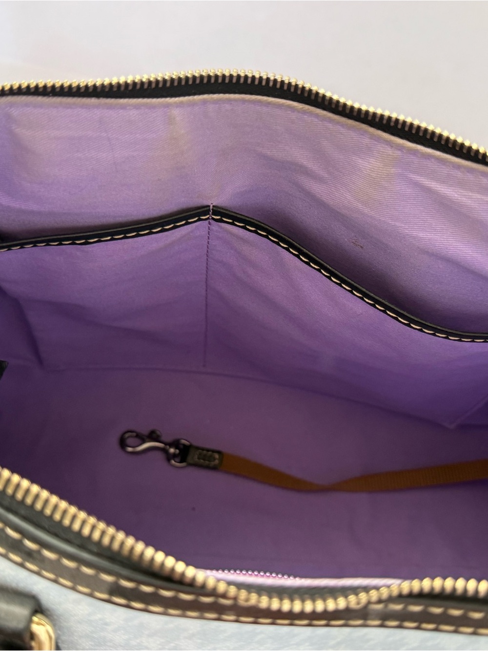 RETIRED Dooney & Bourke Disney Mary Poppins Bue Purple Dome Satchel Purse RARE - Picture 7 of 9